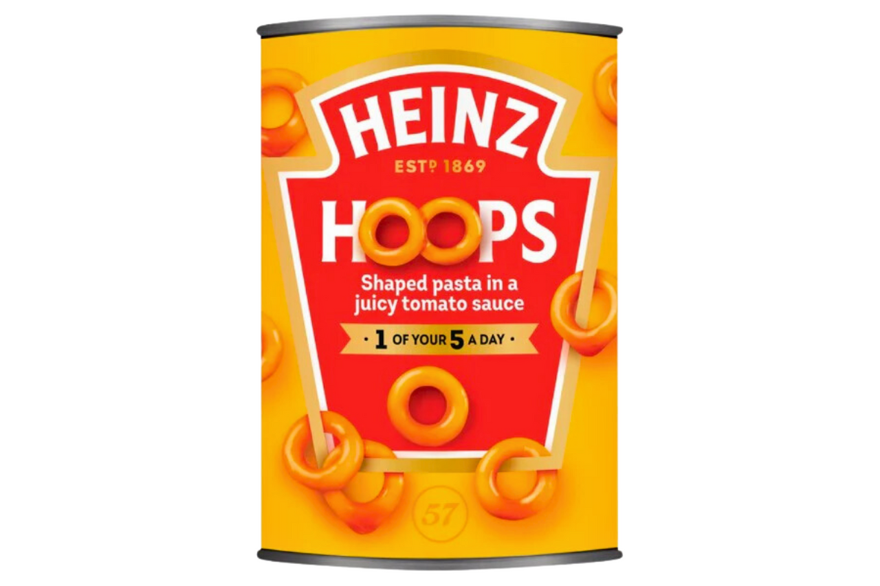 Heinz Hoops Shaped Pasta in a Juicy Tomato Sauce 400g (Dented